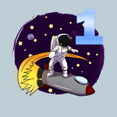 Zoom image 1er anniversaire astronaute 1 an