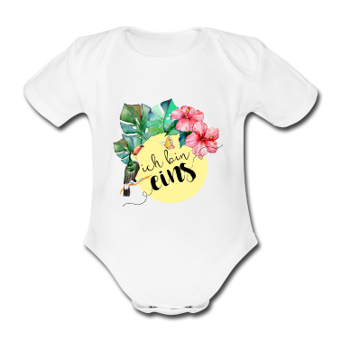 1. Geburtstag  - 1. Geburtstag, erster, eins, Dschungel, Blumen