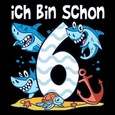 Zoom image 6. Geburtstag Haie Weißer Hai Junge 6 Jahre alt