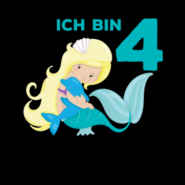 Zoom image ich bin 4 Jahre alt Meerjungfrau Kindergeburtstag