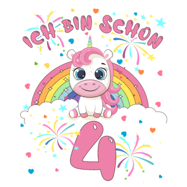 Zoom image Ich bin schon 4 Einhorn Kindergeburtstag 4 Jahre