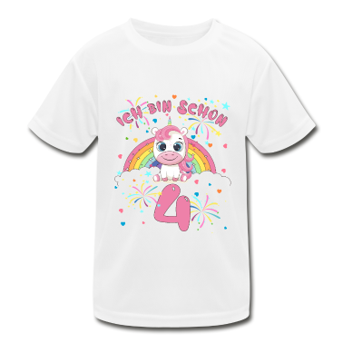 Kindergeburtstag  - Ich bin schon 4 Einhorn Kindergeburtstag 4 Jahre