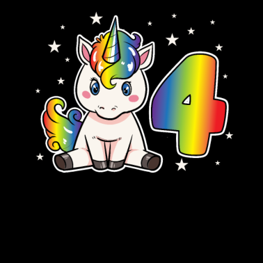 Zoom image Einhorn 4 Geburtstag 4 Jahre Regenbogen Mädchen