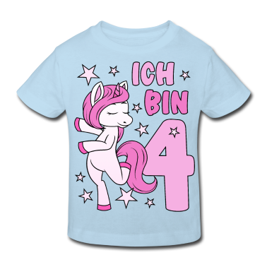 Kindergeburtstag  - 4. Geburtstag Mädchen süßes rosa Einhorn Ich bin 4
