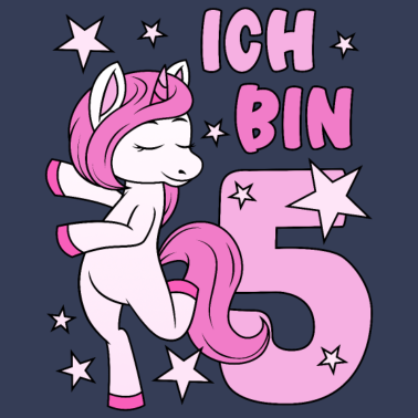 Zoom image 5. Geburtstag Mädchen süßes rosa Einhorn Ich bin 5