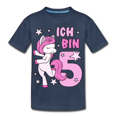 Kindergeburtstag  - 5. Geburtstag Mädchen süßes rosa Einhorn Ich bin 5