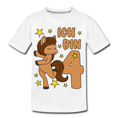 Kindergeburtstag  - 4. Geburtstag Mädchen süßes Pferd Ich bin 4