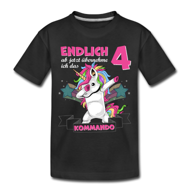 Kindergeburtstag  - Kinderkleidung, Einhorn zum 4. Geburtstag 4 Jahre