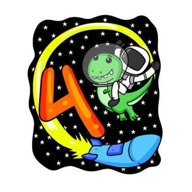 Zoom image 4. Geburtstag Astronaut Jungen 4 Jahre Vier