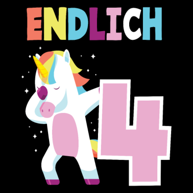Zoom image Einhorn 4. Geburtstag Mädchen Endlich 4 Jahre