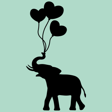 Zoom image Elefant Herzballon Kinder / ballon coeur éléphant