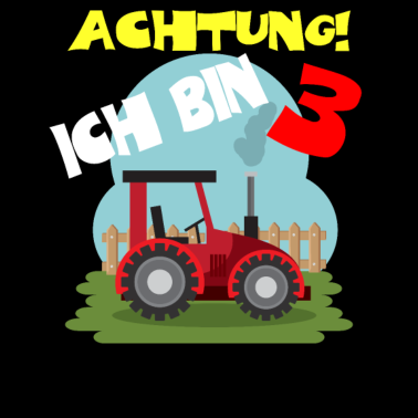 Zoom image Kindergeburtstag 3 Jahre Traktor Achtung ich bin 3