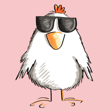 Zoom image Kip met koele zonnebril - haan - gans