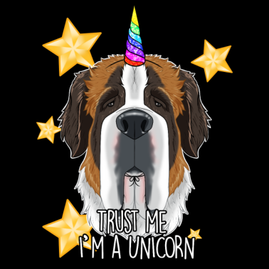Zoom image Vertrouw me op een eenhoorn ik grappige Sint Bernard