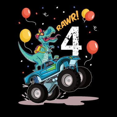 Zoom image 4e verjaardag 4 jaar dinosaurus monster truck