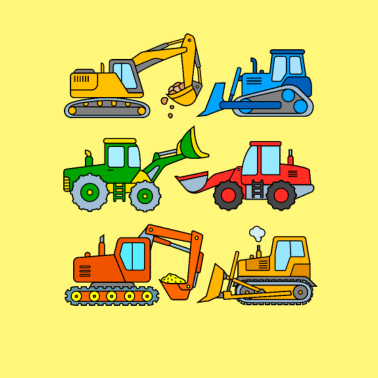 Zoom image Kjøretøy byggeplass for barn - gravemaskin sett