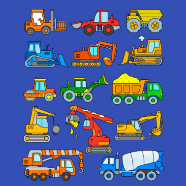 Zoom image Excavator vehicles construction site