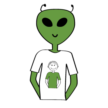 Zoom image Alien human T shirt