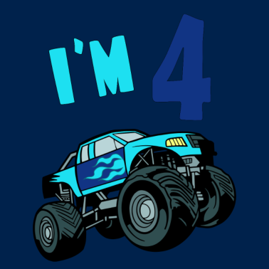Zoom image Jeg er 4 Monstertruck Fødselsdag Monstertruck Bigfoot