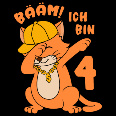 Zoom image 4. Geburtstag Junge 4 Jahre Katze Bääm! Ich bin 4