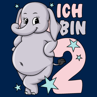 Zoom image 2. Geburtstag Mädchen süßer Elefant Ich bin 2