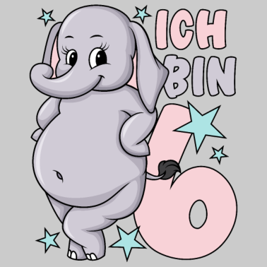 Zoom image 6. Geburtstag Mädchen süßer Elefant Ich bin 6