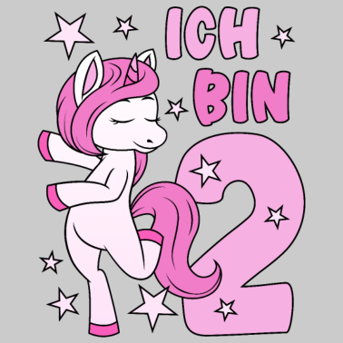 Zoom image 2. Geburtstag Mädchen süßes rosa Einhorn Ich bin 2