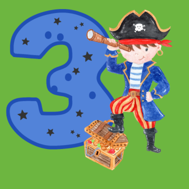 Zoom image 3 Jahre Geburtstag Kind Pirat Junge Schatzsuche