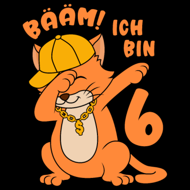 Zoom image 6. Geburtstag Junge 6 Jahre Katze Bääm! Ich bin 6