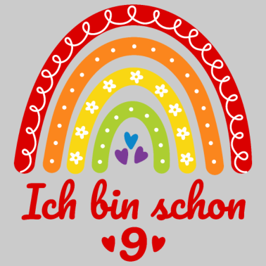 Zoom image 9. Geburtstag Mädchen Regenbogen Ich bin schon 9