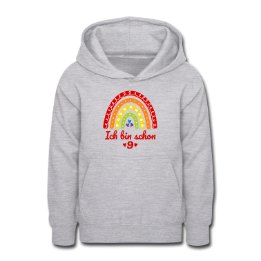 Kindergeburtstag  - 9. Geburtstag Mädchen Regenbogen Ich bin schon 9