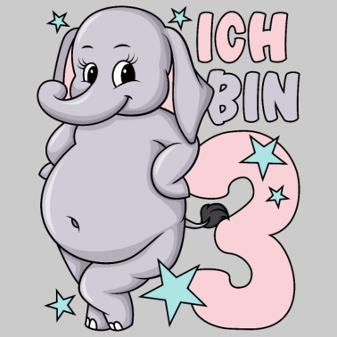 Zoom image 3. Geburtstag Mädchen süßer Elefant Ich bin 3