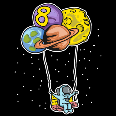 Zoom image Astronauta z balonami planety - 8 urodziny