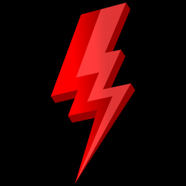 Zoom image 3D-rode bliksemschicht met glanzend effect