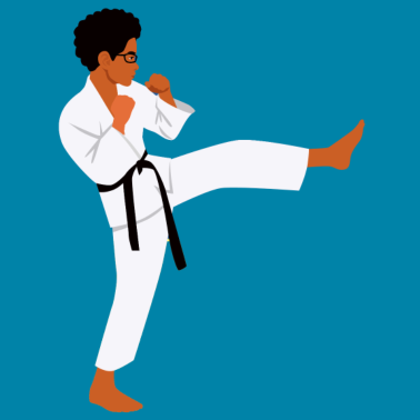 Zoom image Karate gutt i karate positur