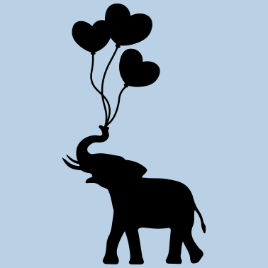 Zoom image Elefant Herzballon Kinder / ballon coeur éléphant