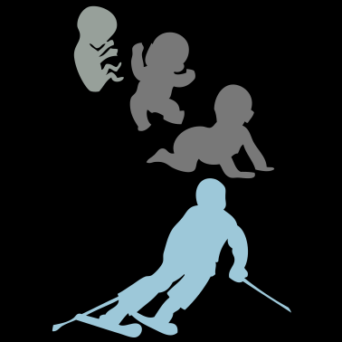 Zoom image Evoluzione uomini di sport di sci razza umana