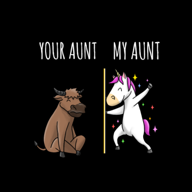 Zoom image Din moster Min tante Cow Unicorn Gift EN