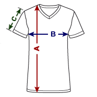 T-shirt ecologica da uomo con scollo a V di Stanley & Stella Panoramica delle dimensioni