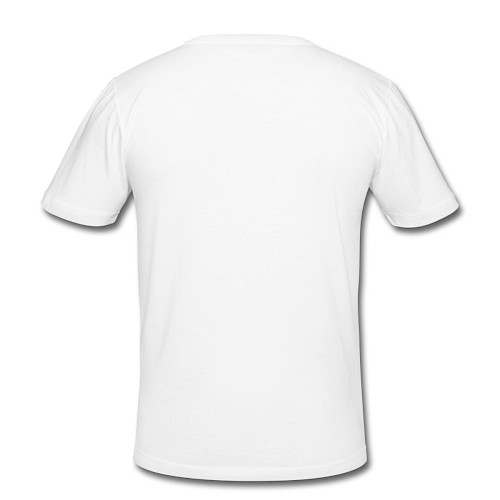 Männer Slim Fit T-Shirt Hinten Weiß