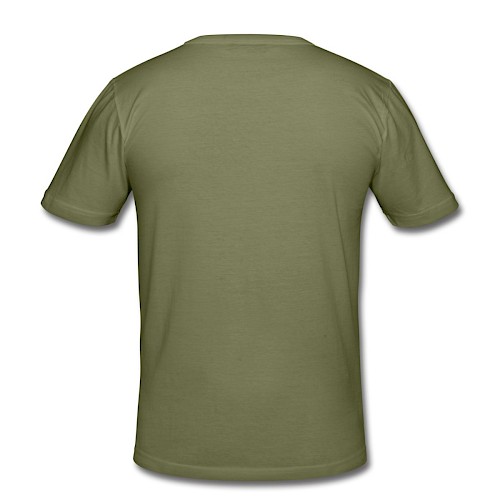 Mannen slim fit T-shirt Hinten kakigroen
