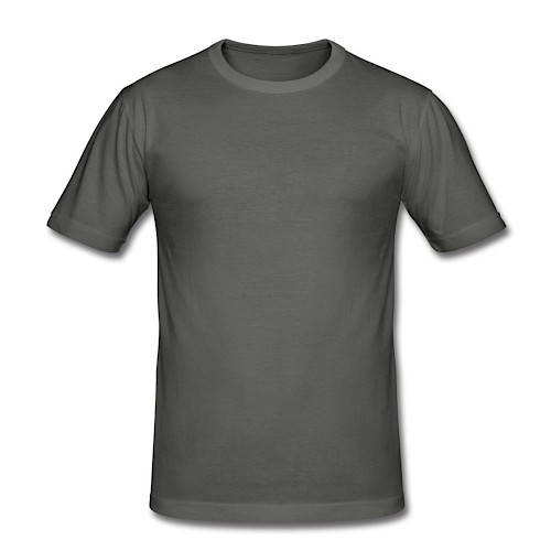 Mannen slim fit T-shirt Vorne grafietgrijs