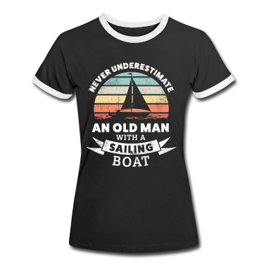 Kinderverjaardag  - Grappige oude man met een zeilboot cadeau