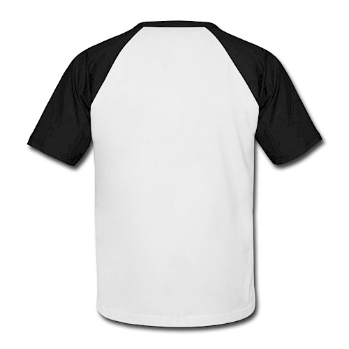 Männer Baseball-T-Shirt Hinten Weiß/Schwarz
