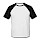 thumbnail Männer Baseball-T-Shirt Vorne Weiß/Schwarz