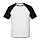 thumbnail T-shirt baseball manches courtes Homme Vorne blanc/noir