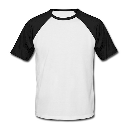 Männer Baseball-T-Shirt Vorne Weiß/Schwarz