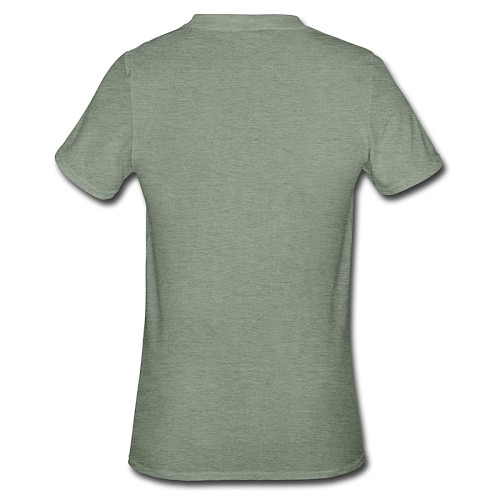Unisex Polycotton T-Shirt Hinten Militärgrün meliert