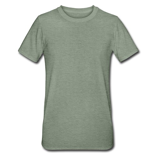 Unisex Polycotton T-Shirt Vorne Militärgrün meliert
