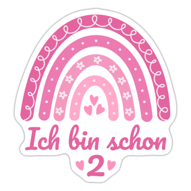 Kindergeburtstag  - 2. Geburtstag Mädchen Regenbogen Ich bin schon 2